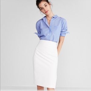 Express High Waisted Lined Pencil Skirt White 2